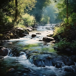 Canine's Calming Stream Harmony