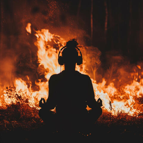 Fire Embracing Serenity: Meditation in Flames
