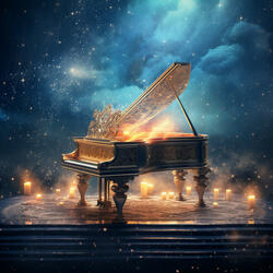 Piano in Nebula Glow