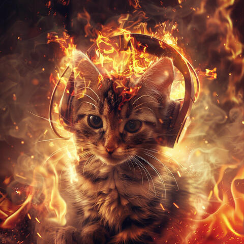 Fire Purrs: Cats Serene Sounds