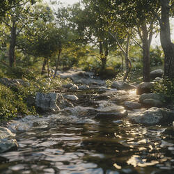 Peaceful Waters Flow Over Troubles