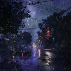 Soothing Thunder and Rain Ambience