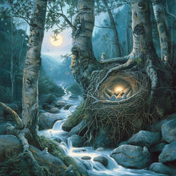Creek Calm Nightfall