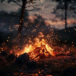 Dog's Dreamy Fire Night