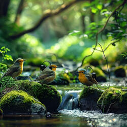 Creek Melodies Feathered Singers