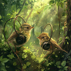 Birds Harmonize with Nature