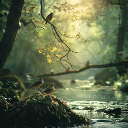 Nighttime Creek Birds Soothing