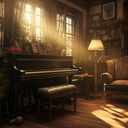 Piano's Peaceful Whispers to the Night