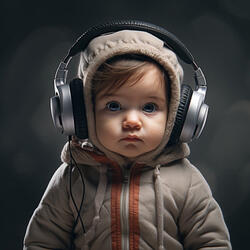 Dancing Baby with Piano Notes