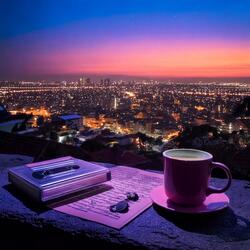 Distant Neon Glow