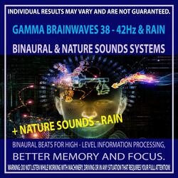 Gamma Brainwaves 38 - 42Hz & Rain