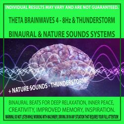 Theta Brainwaves 4 - 8Hz & Thunderstorm