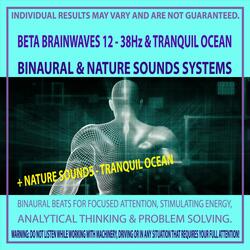 Beta Brainwaves 12 - 38Hz & Tranquil Ocean