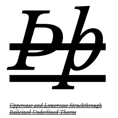 Uppercase and Lowercase Struckthrough Italicized Underlined Thorns