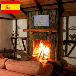Salón Vintage con Chimenea y Reloj de Pendulo