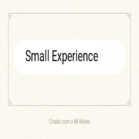 Small Experience