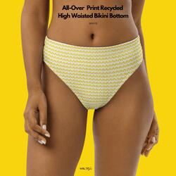 Recycled High Waisted Bikini Bottom, White | (feat. Wil Style)
