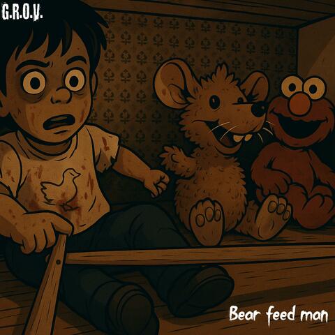 Bear feed man