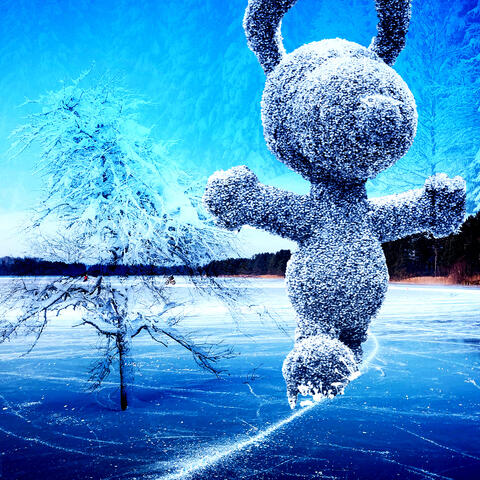 Snoopy Skating on a Frozen Pond