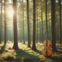 The First Rays of Sunlight in the Woods in the Morning