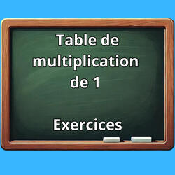 Table de multiplication de 1 Exercices