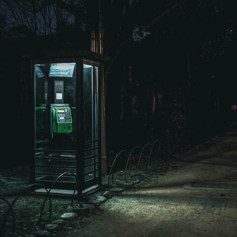 Phone booth.