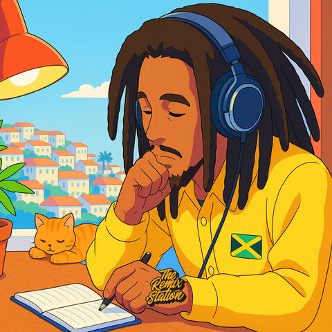 Bob Marley but lofi album art