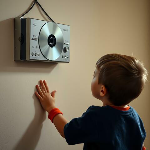 CD player on the wall album art