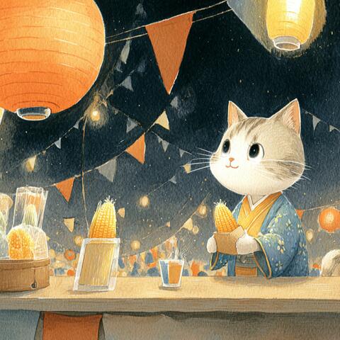 Cat Eating Grilled Corn at the Autumn Festival album art