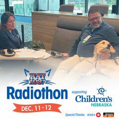 Kat 103.7 Radiothon for Children's Nebraska: THRIVE Program - David Huskey and Howie The Therapy Dog - Steve & Gina in the Morning Podcast