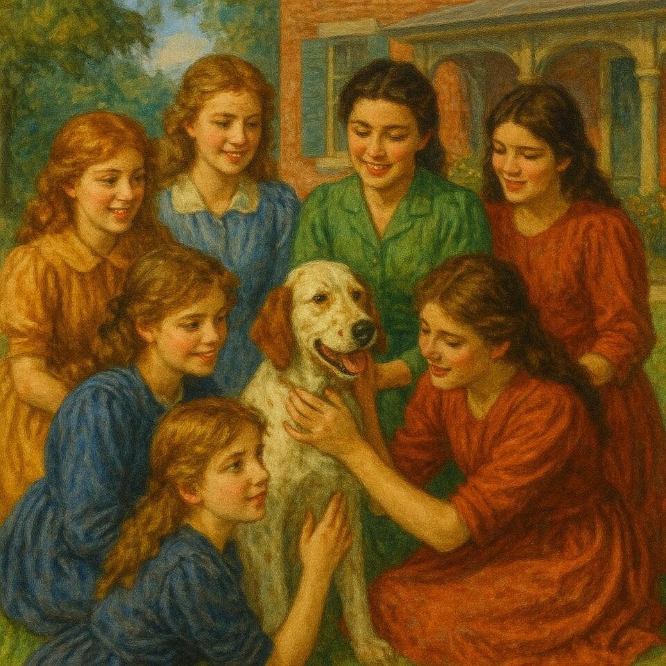 Eight Girls and a Dog