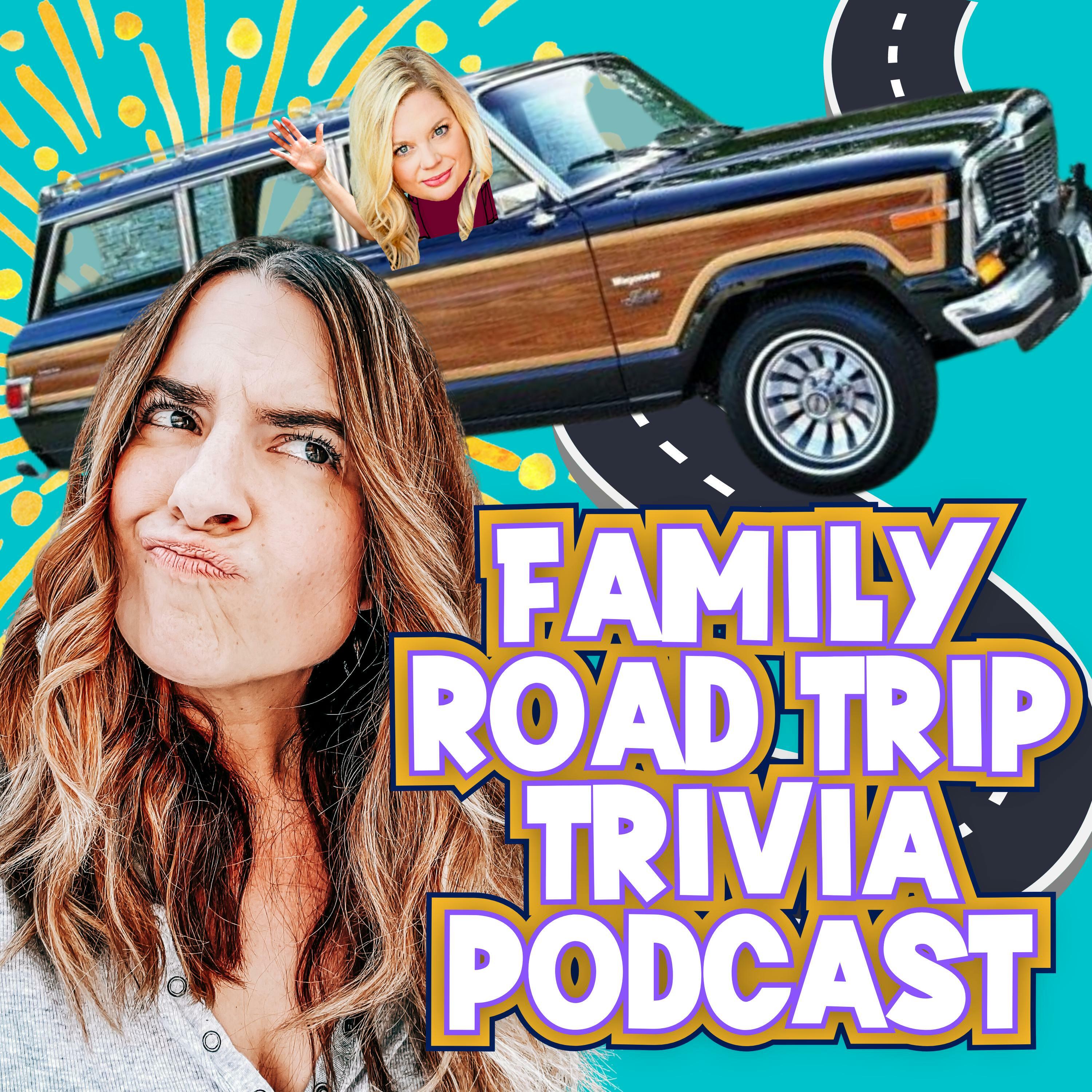 family road trip trivia podcast hosts