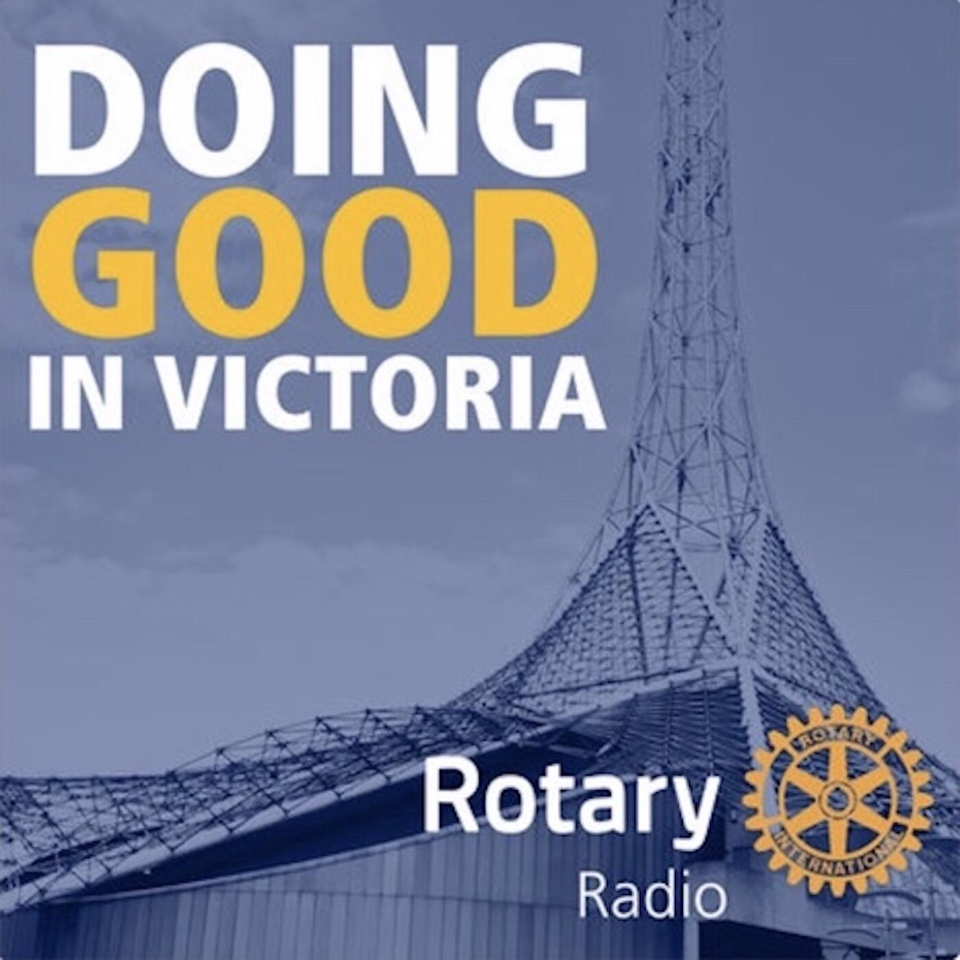 Doing radio. Victoria Rotary.