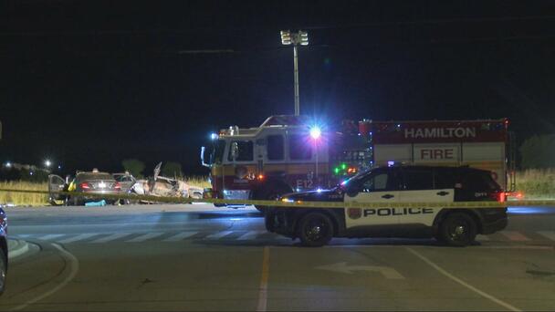 2 people dead after fiery 2-vehicle collision in Hamilton