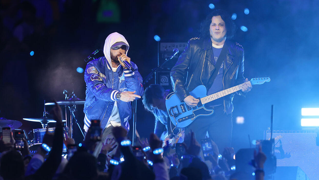 Eminem's Grandson Watched Him Perform With Jack White At Lions Halftime Sho