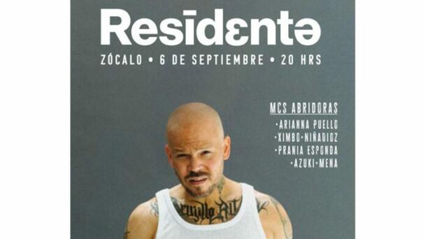 Residente se presentará en el Zócalo de la CDMX