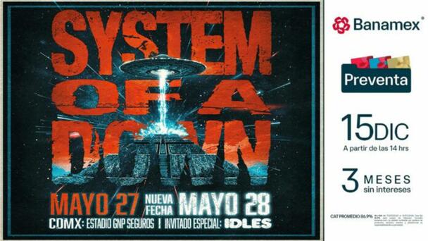 System of a Down regresa a México en 2026